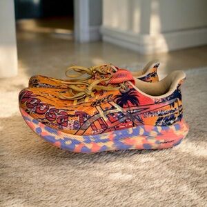 ASICS Noosa Tri 14 Shoes Womens Size 8.5 Orange Yellow FlyteFoam Triathlon Run